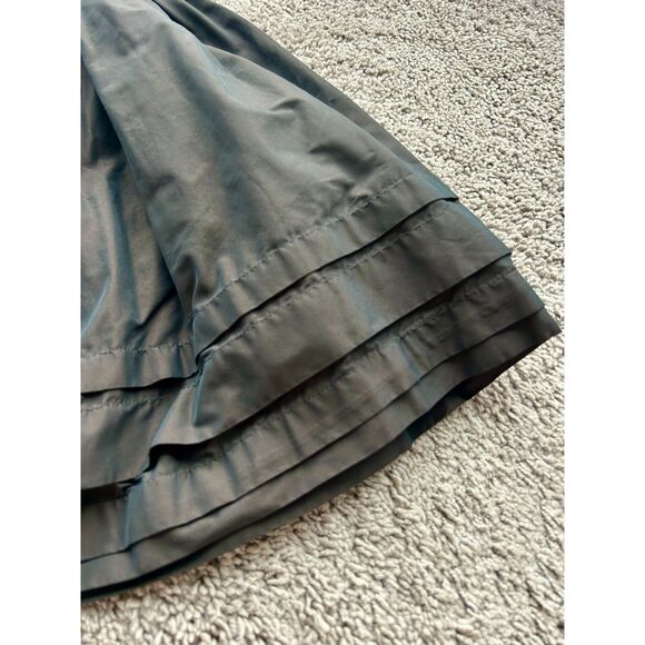 ALLSAINTS all saints Spitalfields Full Chocolate Brown Iridescent Pleat Skirt 8 - Picture 4 of 6